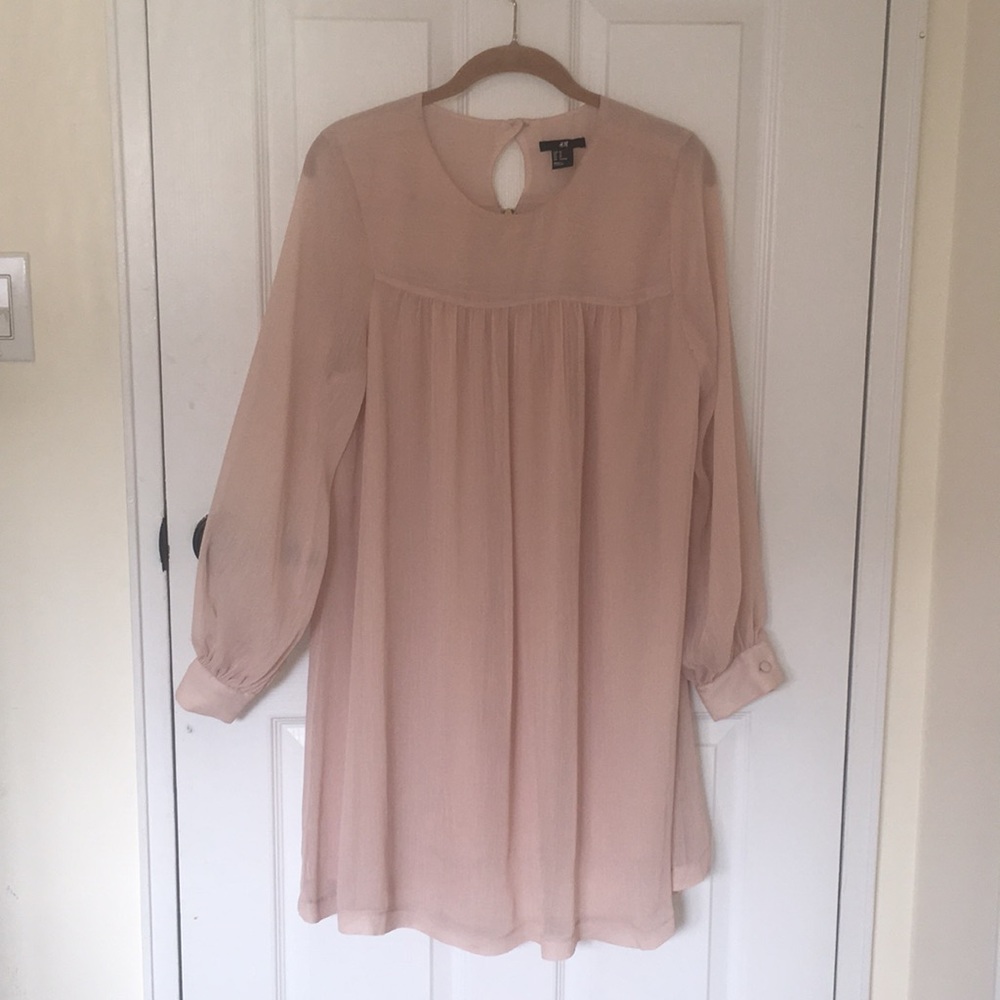 Blush Pink Long Sleeve Tent Dress